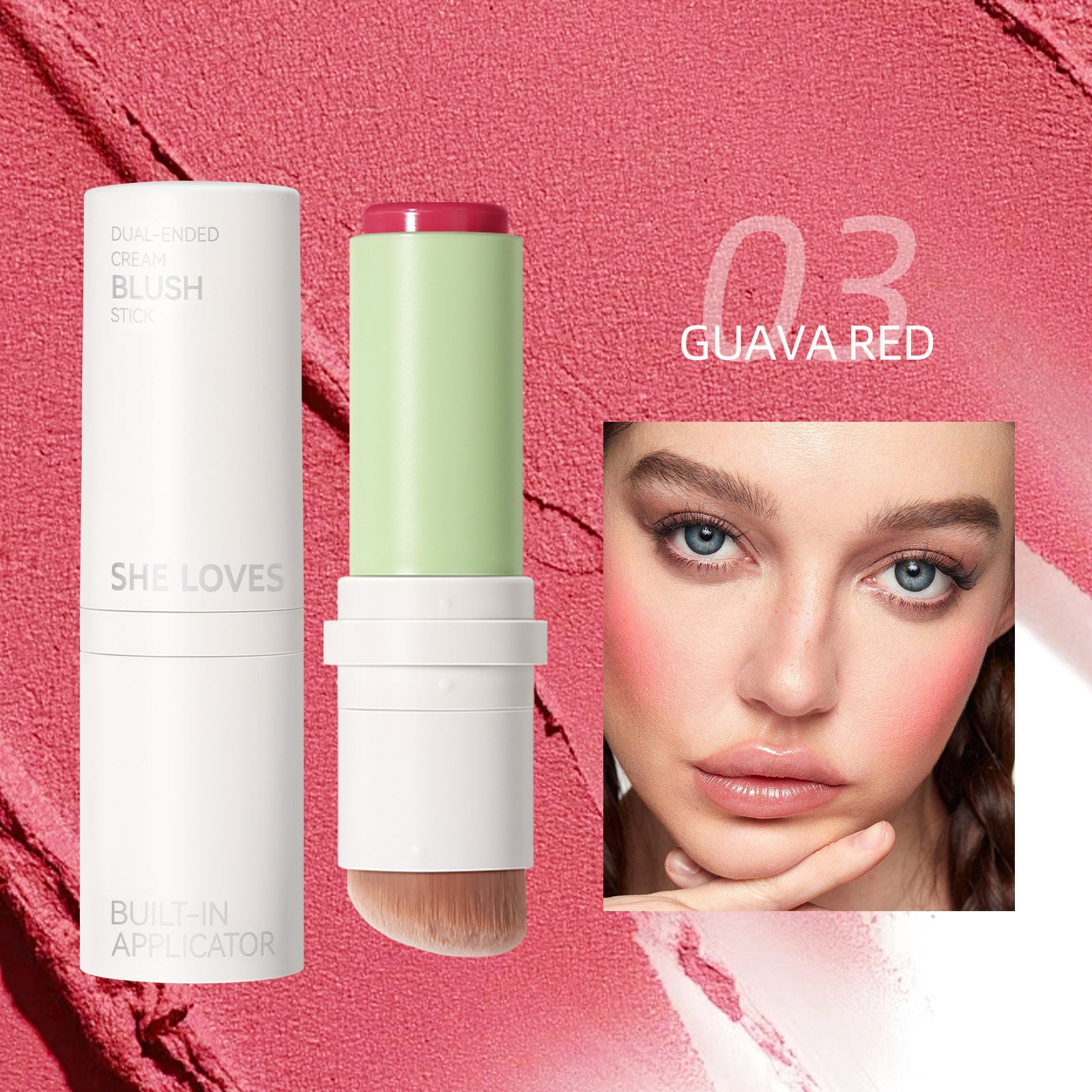 New Product sheloves Blush Stick Long-lasting Natural Color Cream Rouge Low Saturation Expanding Color Makeup