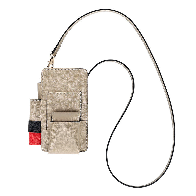 High-Quality Texture Fashion Versatile Lock Buckle Phone Bag Palm Print Genuine Leather Trendy Box Bag Simple Solid Color Crossbody Mini