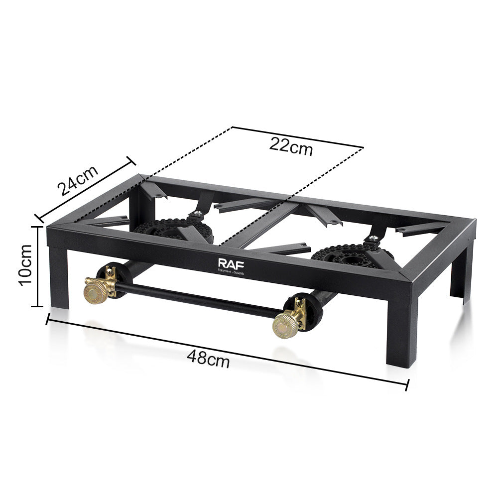 RAF Gas Stove Tabletop Flameout Double Burner Easy-to-Clean Gas Stove Simple Household Liquefied Gas R.8501