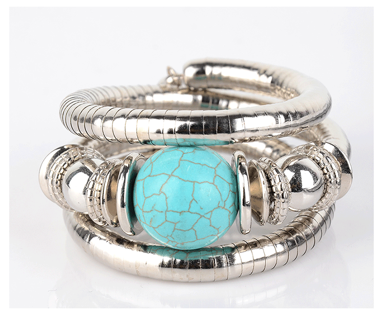 Factory Direct Sale Three-Circle Bracelet European and American Style Exaggerated Personality Spacer Vintage Beaded Bohemian Multi-Layer Bracelet