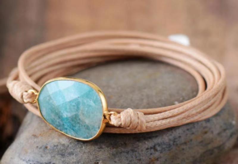 Tiger Eye Elastic Bracelet Adjustable Colorful Beaded Handmade Wrapped Bracelet Volcanic Double Row Woven Bracelet