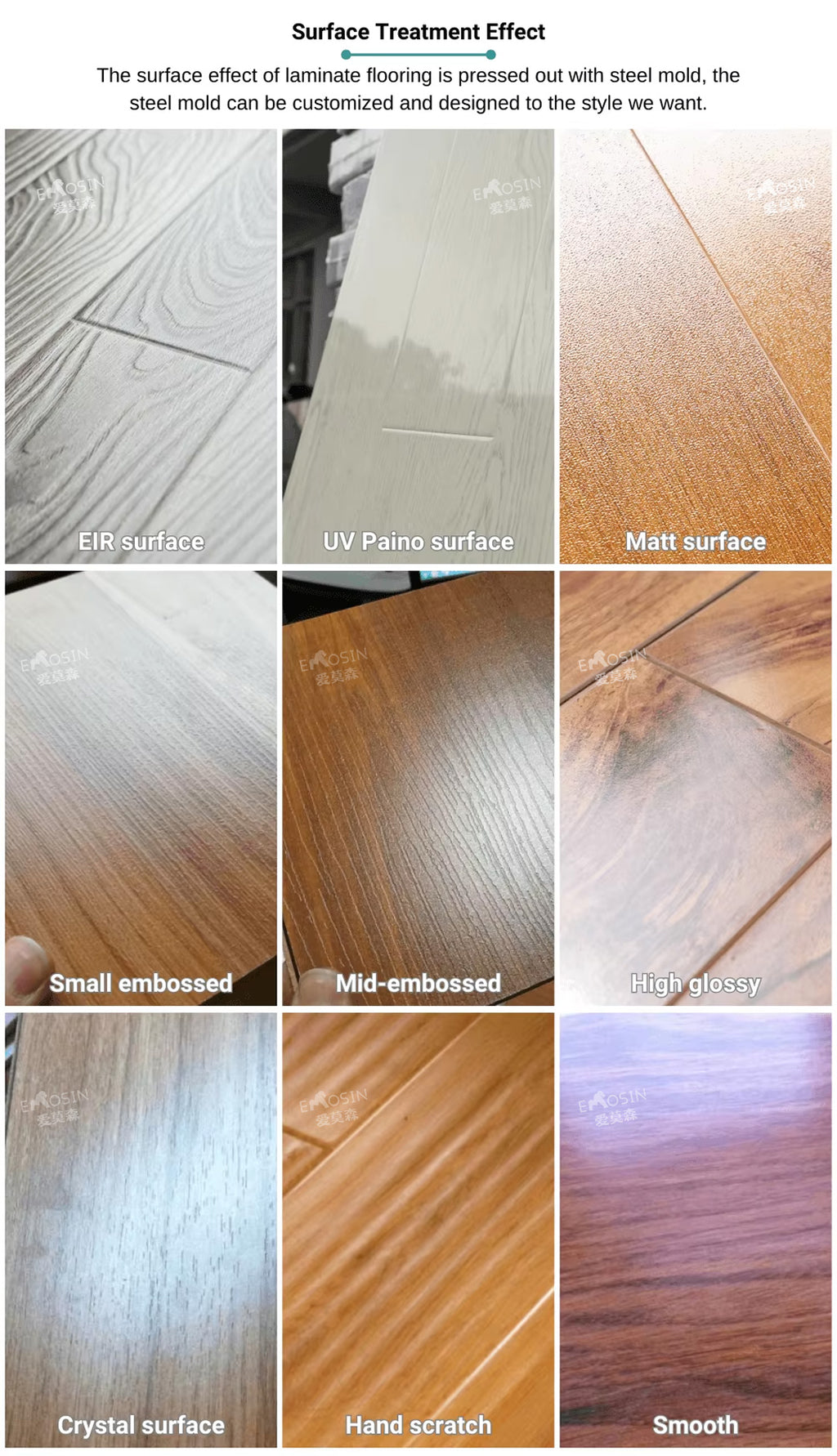 Wholesale Cheap Chevron Effect AC3 AC4 AC5 8mm 12mm White Grey Oak Wood Herringbone Laminate Flooring