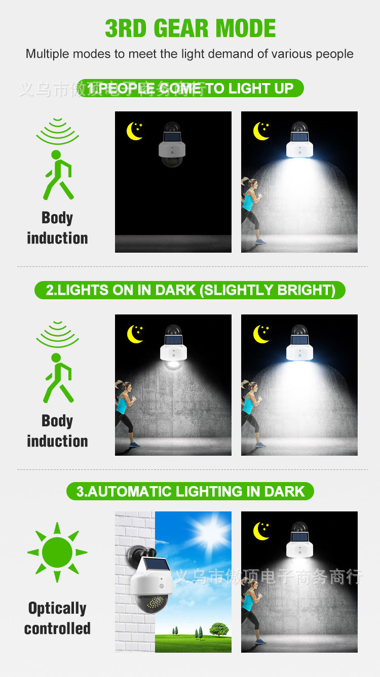 Simulated Surveillance Light Solar Garden Light Fake Camera Street Light Human Body Sensor Wall Light Split-Type Garden Light