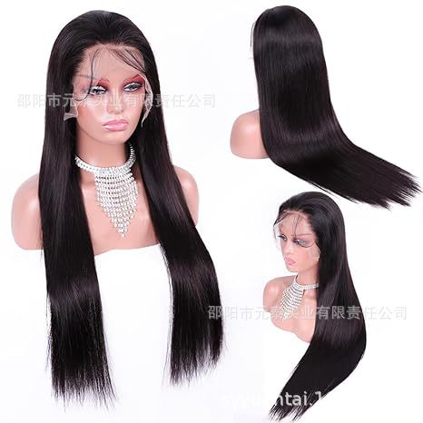 Cross-border European and American Wigs wigs Front Lace Wig13*4Large Lace Long Straight Hair Synthetic Hair Wig for Women Black