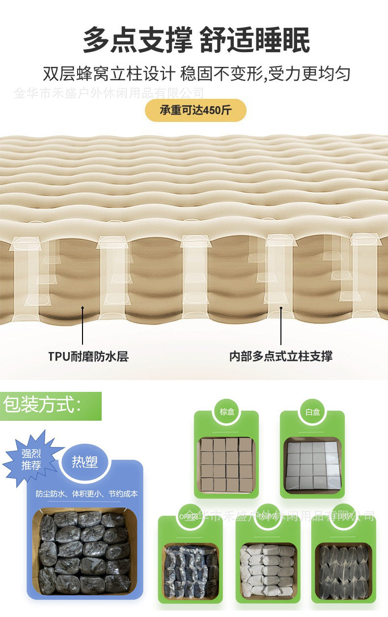 Inflatable Mattress Outdoor Automatic Hiking Camping Tent Moisture-Proof Mat Single Thick Home Sleeping Pad Air Mattress Bed