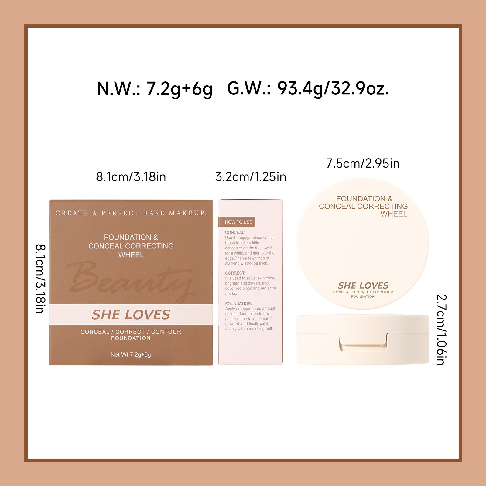 Exclusive Supply sheloves Concealer Cover Acne Marks, Spots, Dark Circles, Contouring Foundation Cream Concealer Palette