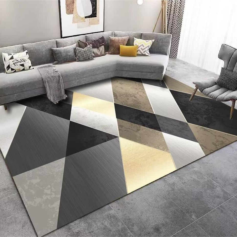 High-End Living Room Sofa Coffee Table Rug Light Luxury New Chinese Style Nordic Simple Modern Abstract Bedroom Full Carpet