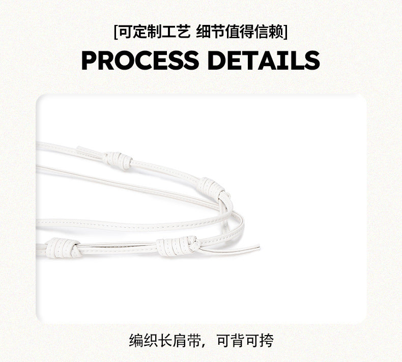 Minimalist silver Small Bag for Women2024Summer New Drawstring Bucket Bag Fashionable Versatile Chain Crossbody Bag