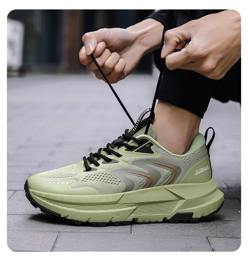 Men's Shoes New2025Mesh Breathable Running Shoes Anti-Slip Shock Absorption Lightweight Soft Sole Sports Shoes Manufacturer Wholesale