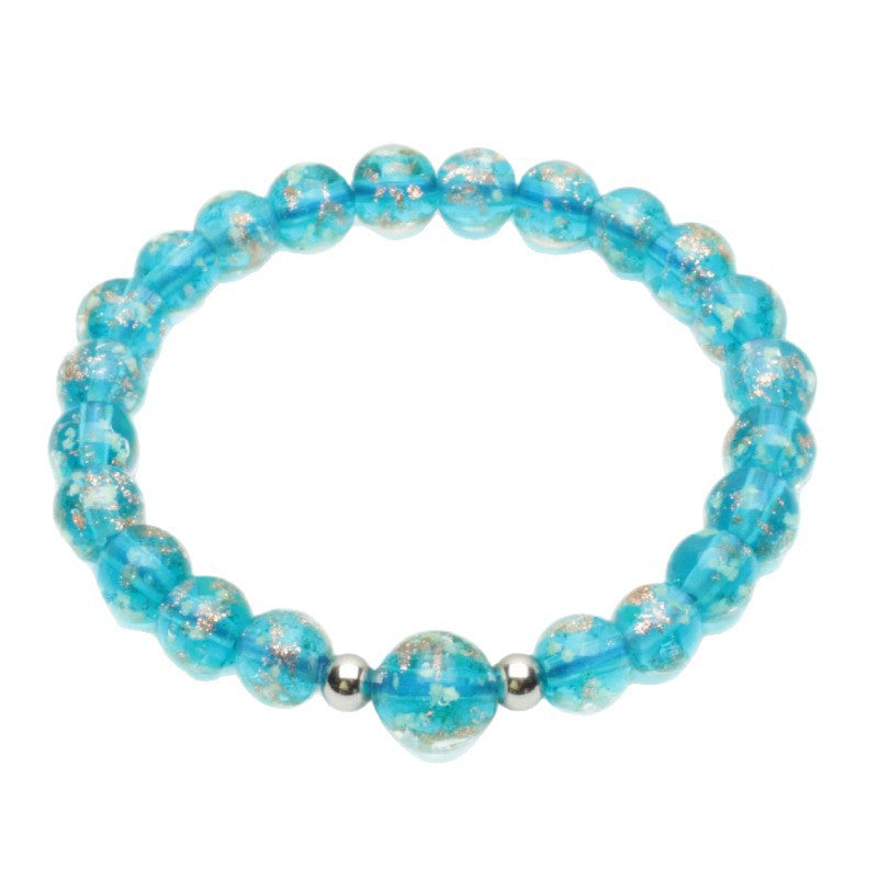 Luminous Gold Sand Bracelet for Women, High-End Feel, Gift for Best Friend, Fluorescent Bracelet8mm Beaded Luminous Glass Bracelet