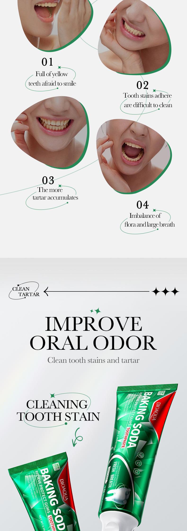 Foreign Trade  BIOAOUA Baking Soda Gum Care Toothpaste Clean the Mouth and Freshen Breath Genuine Toothpaste Wholesale