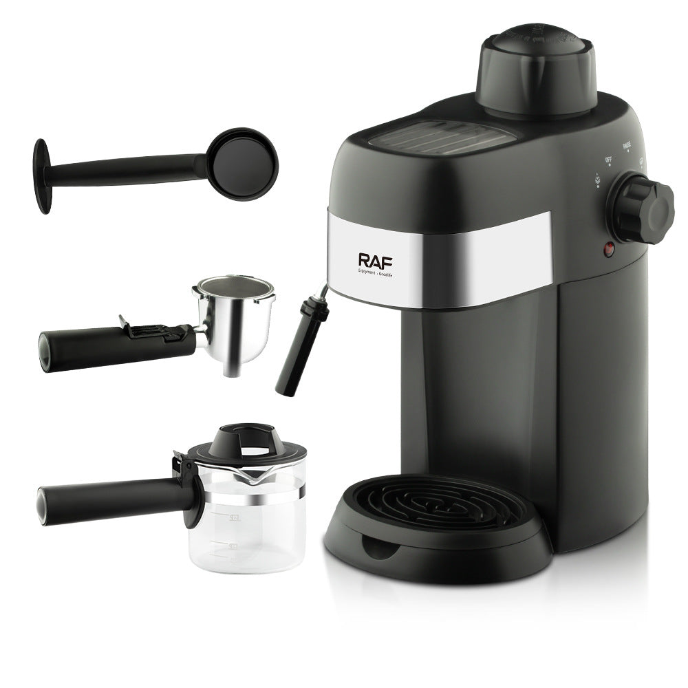 RAF European Standard Italian Coffee Machine for Home Use, Small Semi-Automatic High-Pressure Steam Milk Frother for Office