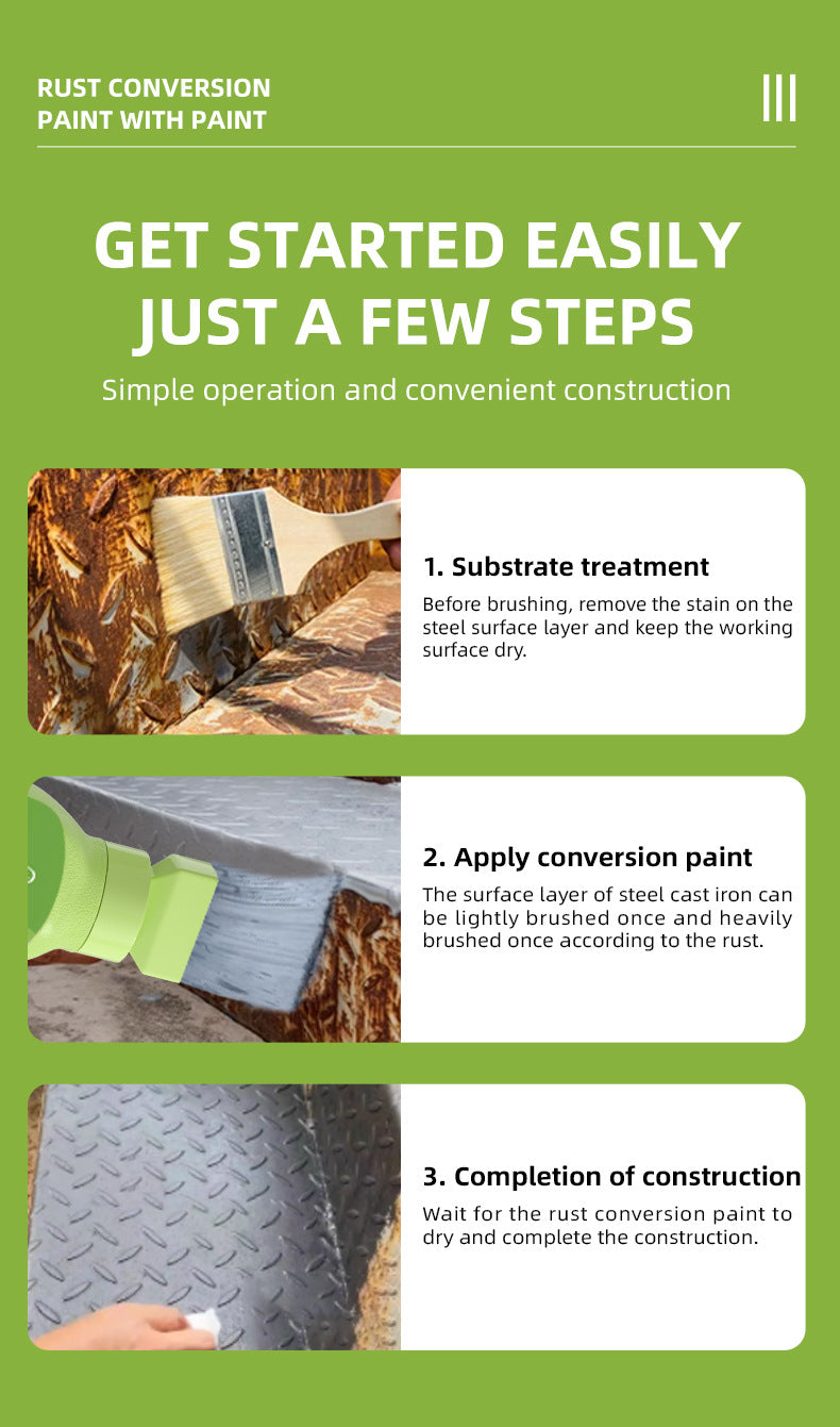 Qixia Water-Based Anti-Rust Paint, Rust-Free Roof Iron Rust Conversion Paint, Color Steel Tile Renovation Paint, Water-Based Anti-Rust Paint