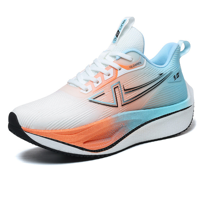 New Marathon Racing Anti-Slip Wear-Resistant Running Shoes Couple Popcorn Carbon Plate Cushioning Rebound Soft Sole Sports Shoes