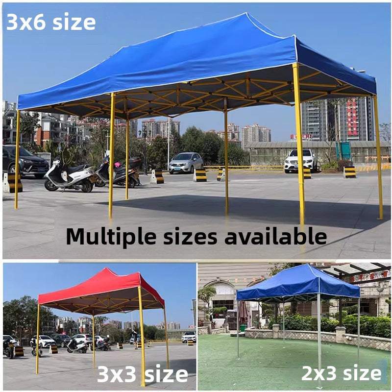 Waterproof Drainage Four-Corner Tent Outdoor Folding Four-Leg Umbrella Stall Rain Cover Heavy Rain Anti-Collapse Parking Shed Sunshade
