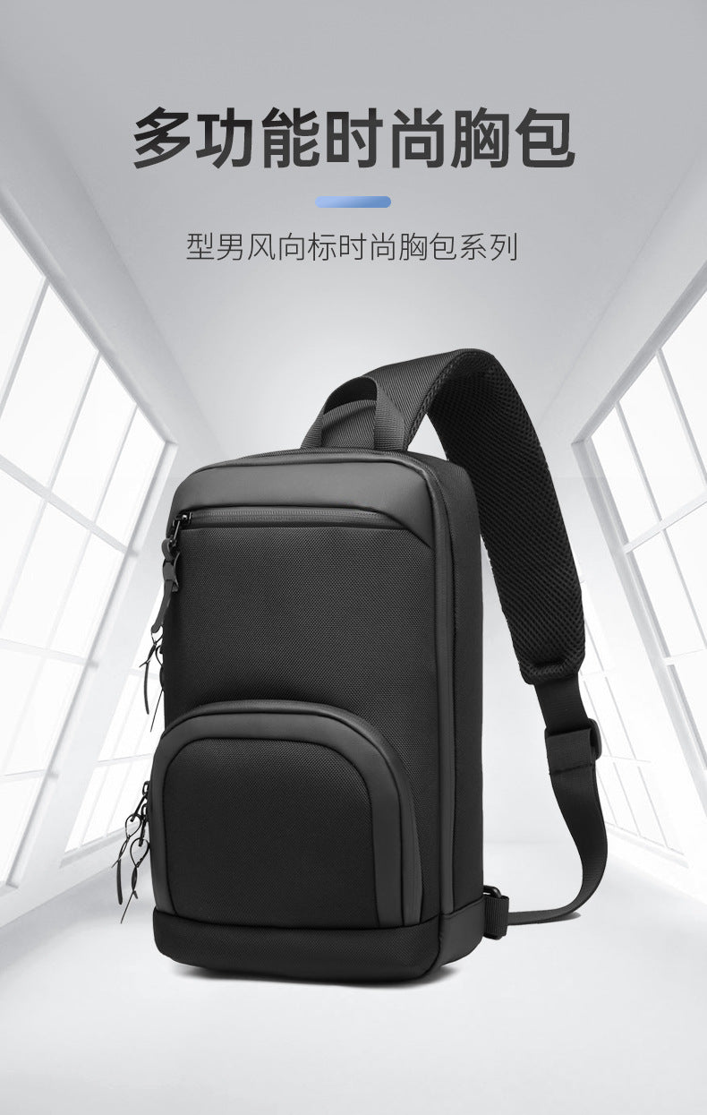 ozuko New Oxford Cloth Chest Bag Outdoor Men's Shoulder Bag Casual Waterproof Men's Bag Single Shoulder Crossbody Bag