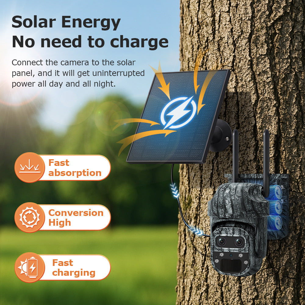 Exclusive Supply600Wan HD Night Vision Camera Low Power Consumption4G Solar Camouflage Camera12Zoom