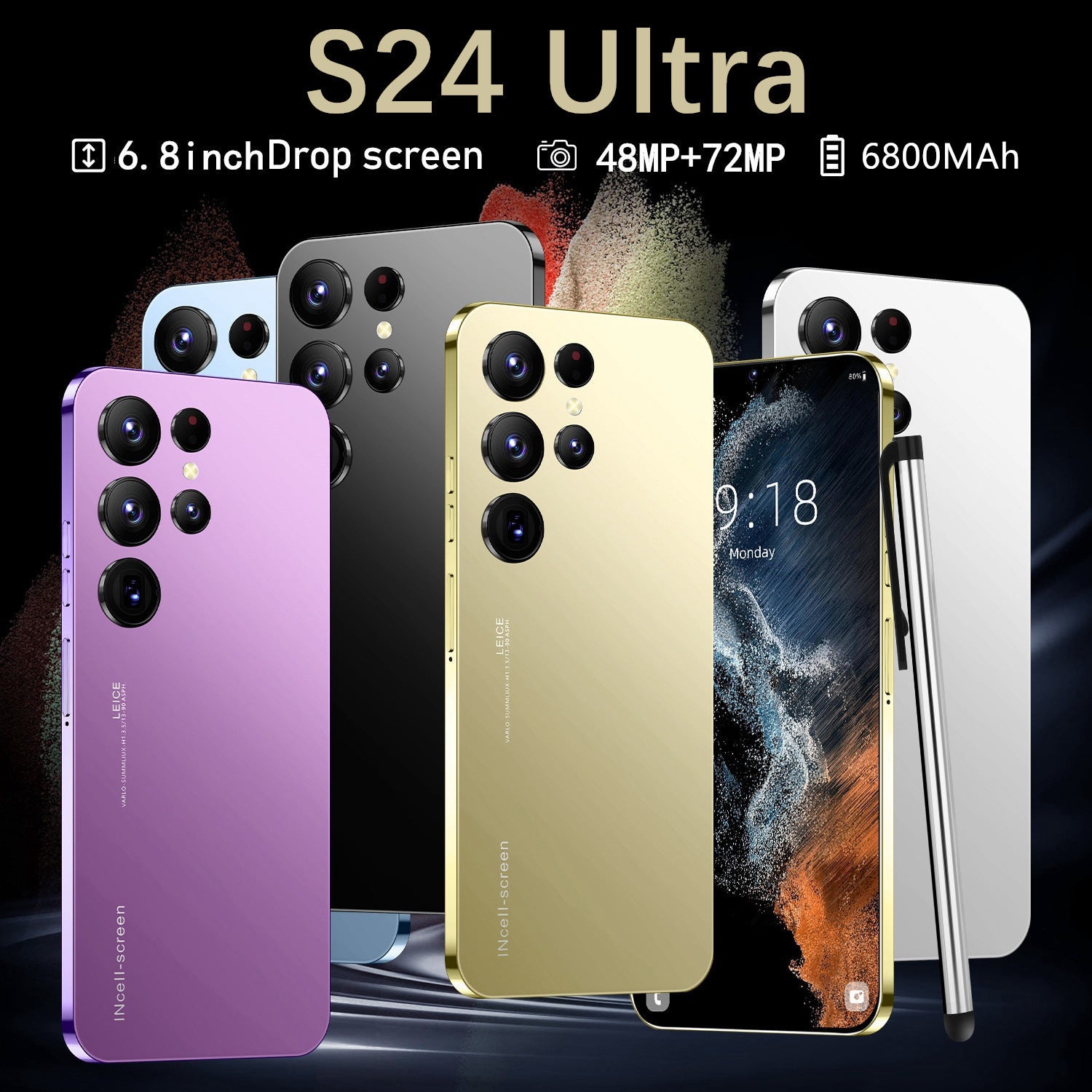 S24Ultra New Hot-Selling In Stock3G Net6.8Inch2+16GB Android OTG Smartphone Dropshipping