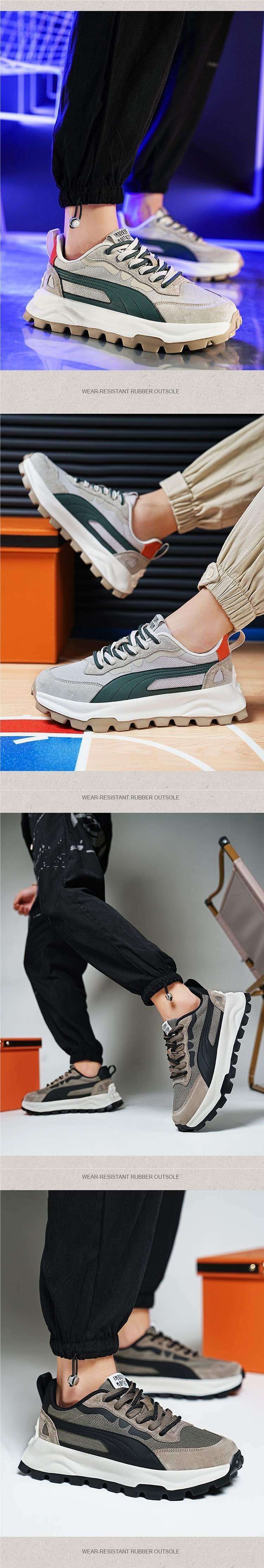 Men's Shoes Spring New Versatile Casual Trendy Korean Style Thick-Soled Height-Increasing Sneakers Casual Shoes Dad Shoes