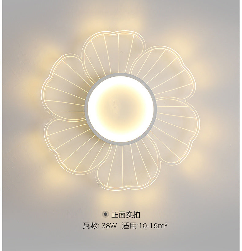 Nordic Flower Bedroom Light Ceiling Lamp Modern Simple Ultra-thin Round Lamp Creative Internet Celebrity Personality Lighting