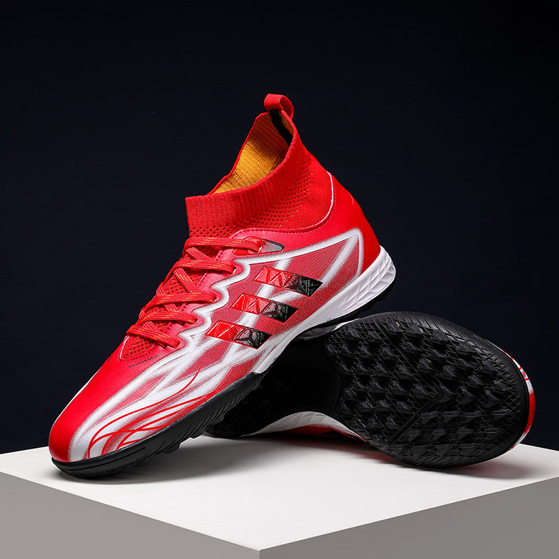 New high-top soccer shoes for men and women AG Spike TF Broken Nail Youth Student Grassland Competition Training Shoes