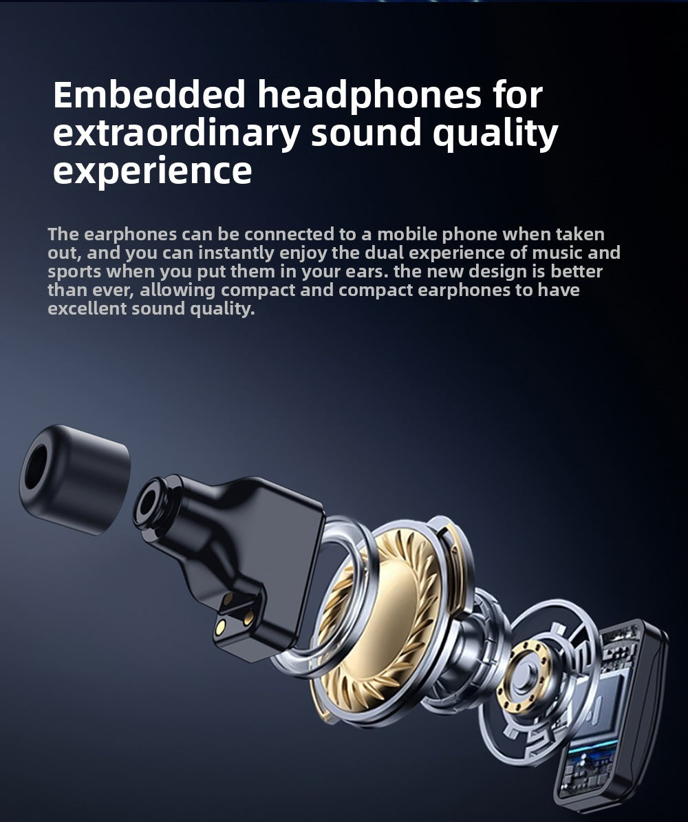 DK56Smart Watch1.52inch Bluetooth Call True Heart Rate Pedometer Sleep Monitoring Hidden Earphones Sports