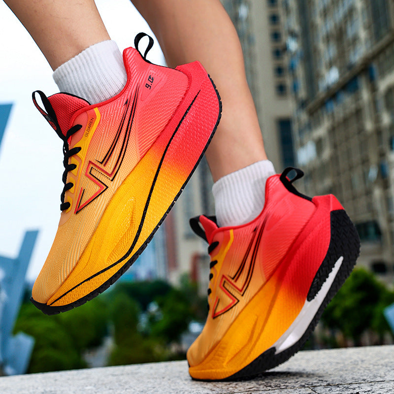 Mesh Men's Shoes New Thick-Soled Breathable Trendy Running Shoes Lightweight Shock-Absorbing Non-Slip Running Travel Shoes Casual Sports Shoes