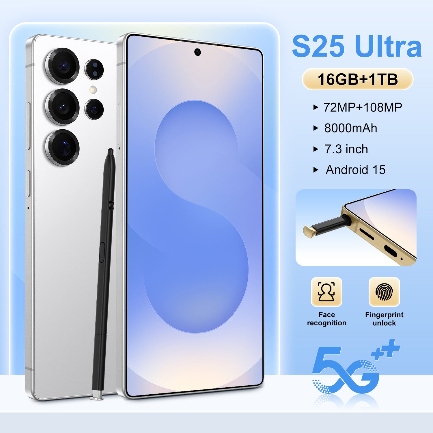 Popular S25Ultra Android7.3inch smartphone16+1T AliExpress Mobile Source Factory