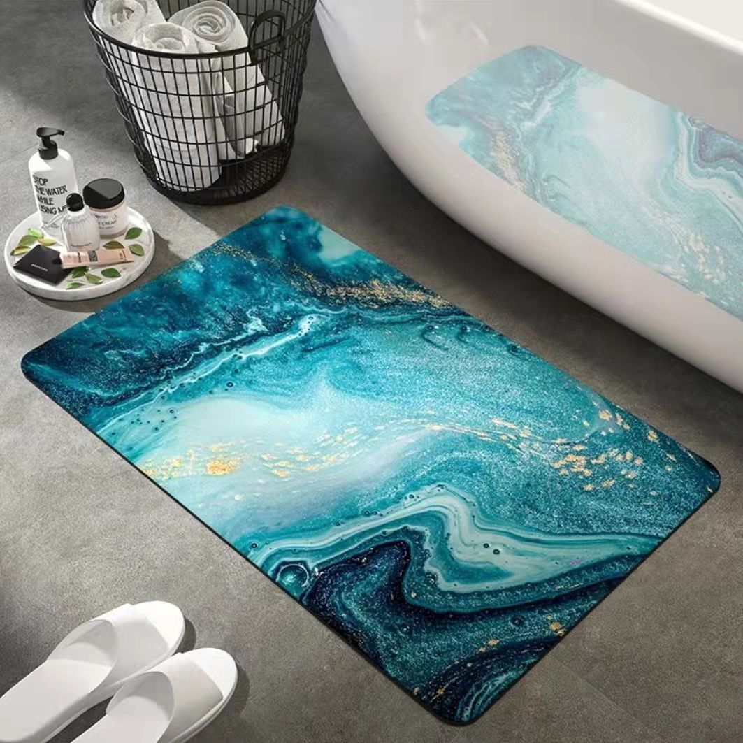 Geometric Abstract Entryway Non-Slip Mat Home Bathroom Doorway Water Absorption Soft Mat Easy to Clean Tech Cloth Entrance Mat
