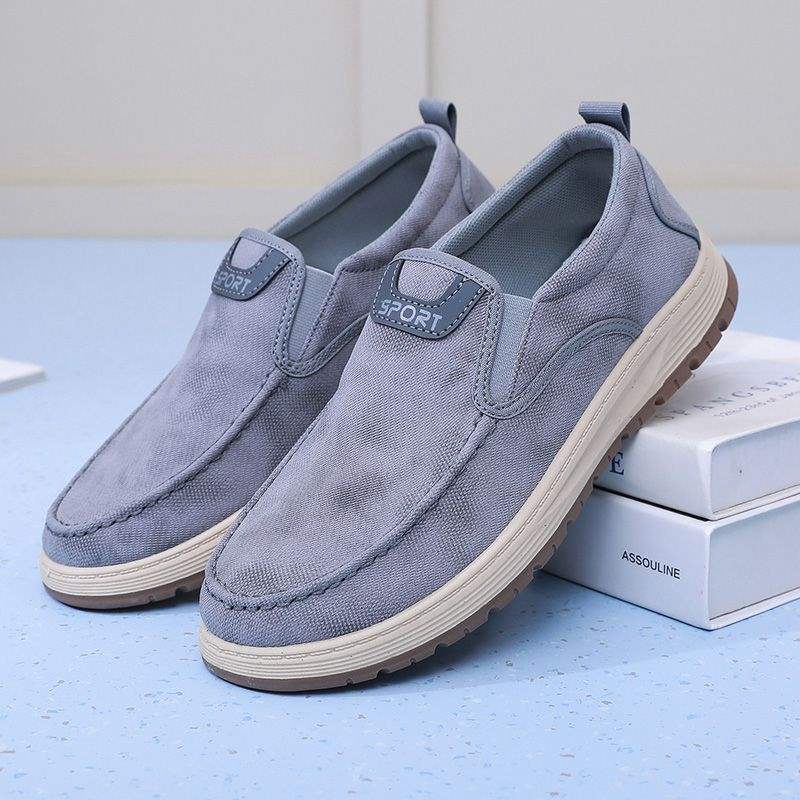 Spring Style Casual Canvas Shoes Versatile Breathable Slip-On Dad Shoes Non-Slip Soft Sole Odor-Resistant Old North Cloth Shoes