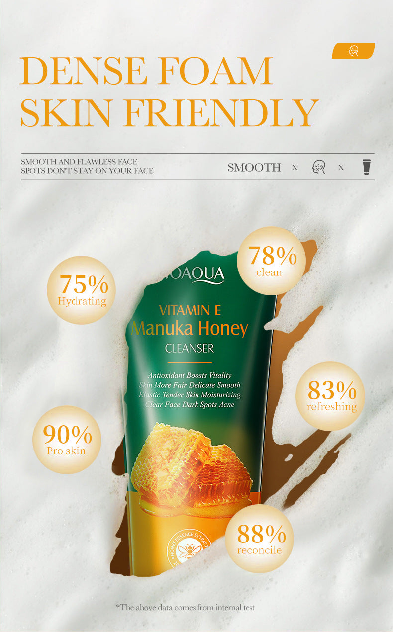 Honey Facial Cleanser100gBIOAOUA Vitamin E Deep Cleansing Facial Cleanser Cross-Border Foreign Trade Wholesale