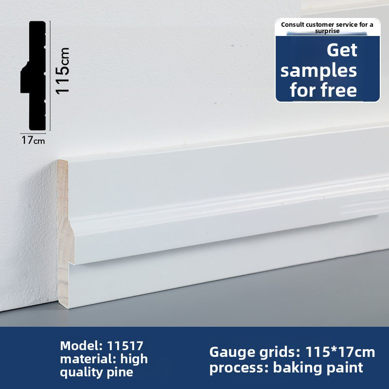 European and American popular pine skirting board, painted decorative trim, skirting line, solid wood skirting board