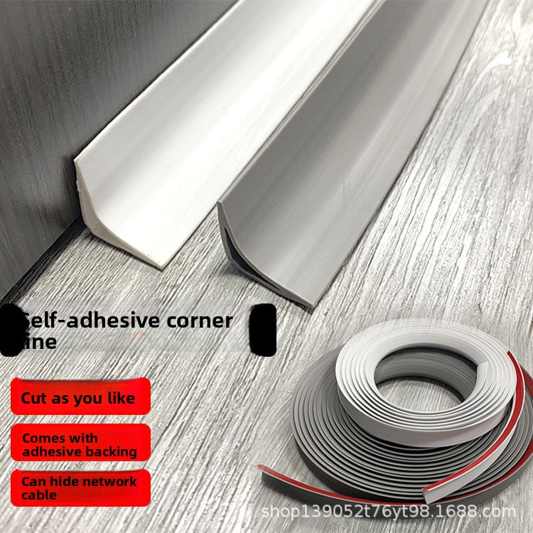 PVC Inner corner trim for wooden flooring, decorative corner strip, self-adhesive arc edge trim for wardrobe, triangular edge trim