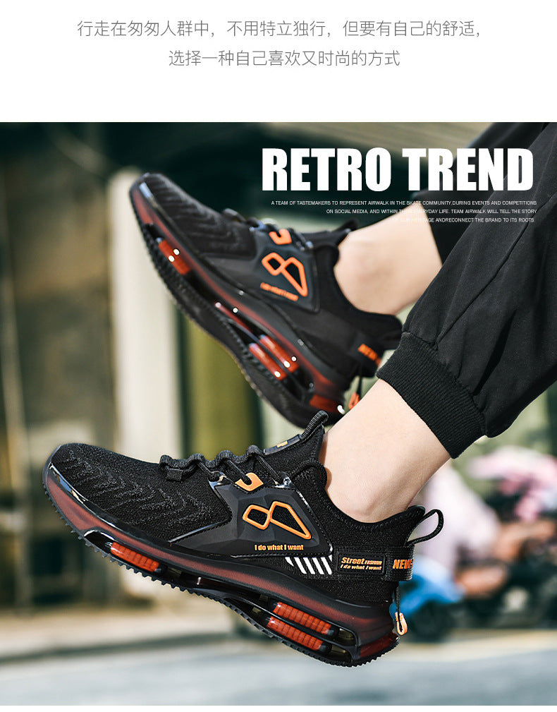 New Double Layer TPU Popcorn Big Sole Cushioning Rebound Sports Shoes Men's Fashion Light Luxury Versatile Casual Trendy Shoes