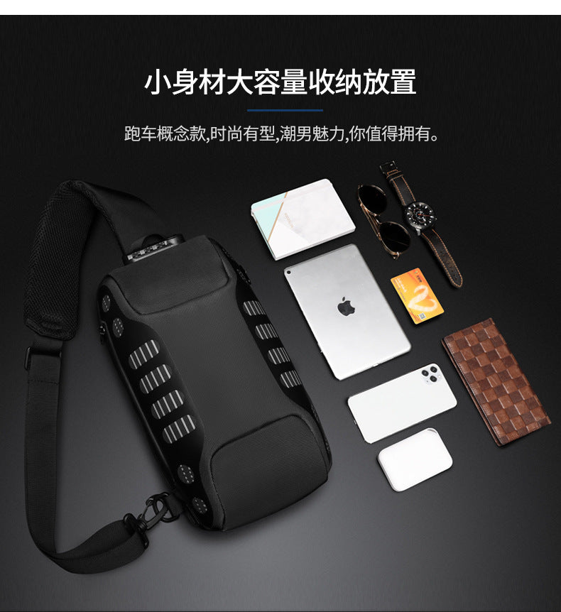 OZUKO Men's Chest Bag Anti-Theft Waterproof Chest Bag Trendy Fashion Crossbody Bag Large Capacity Business Shoulder Bag