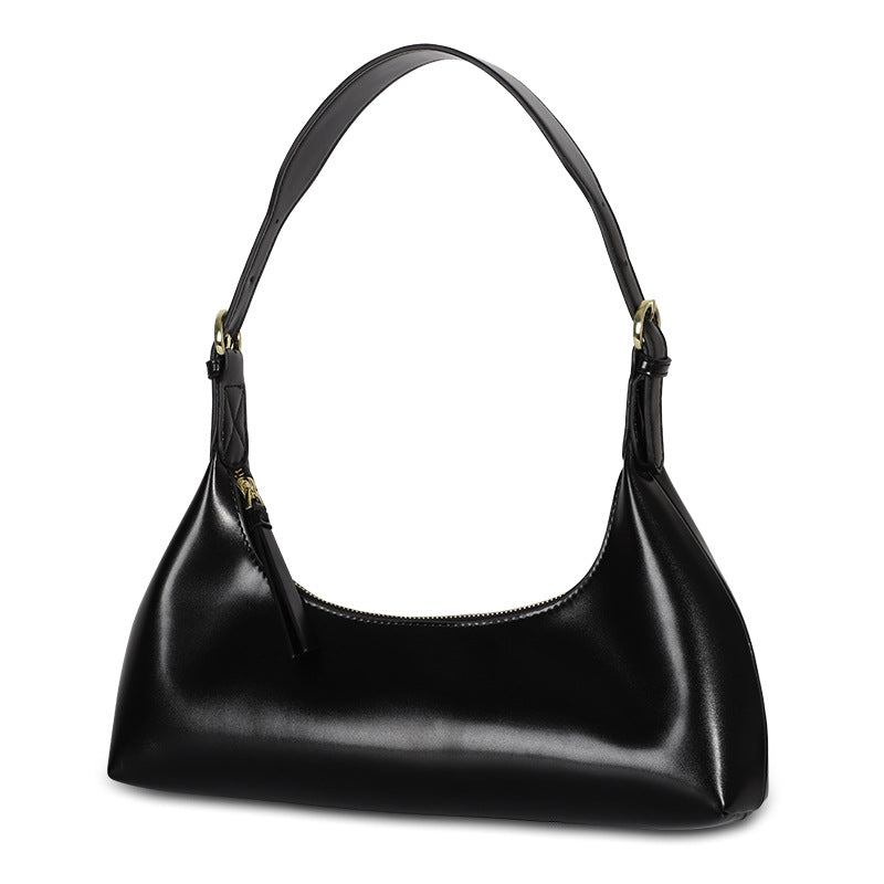 Factory2024New Fashion Retro Soft Leather Underarm Bag Niche Design Simple Single Shoulder Commuter Bag