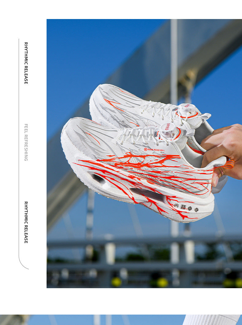 Autumn Winter Double Mesh Thickened Comfortable Rotating Buckle Fluorescent Versatile Running Shoes Youth Carbon Plate Really Soft Sole Sports Shoes