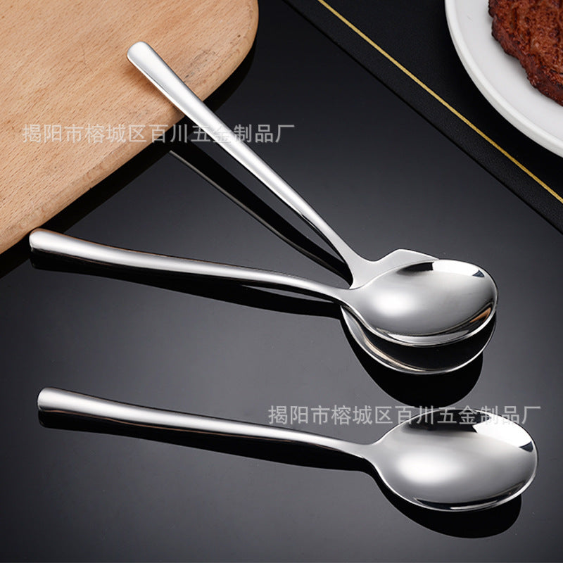 201Stainless Steel Knife Fork Spoon Heavy Moonlight Tableware Western Food Hotel Household Steak Knife Fork Dessert Spoon Wholesale
