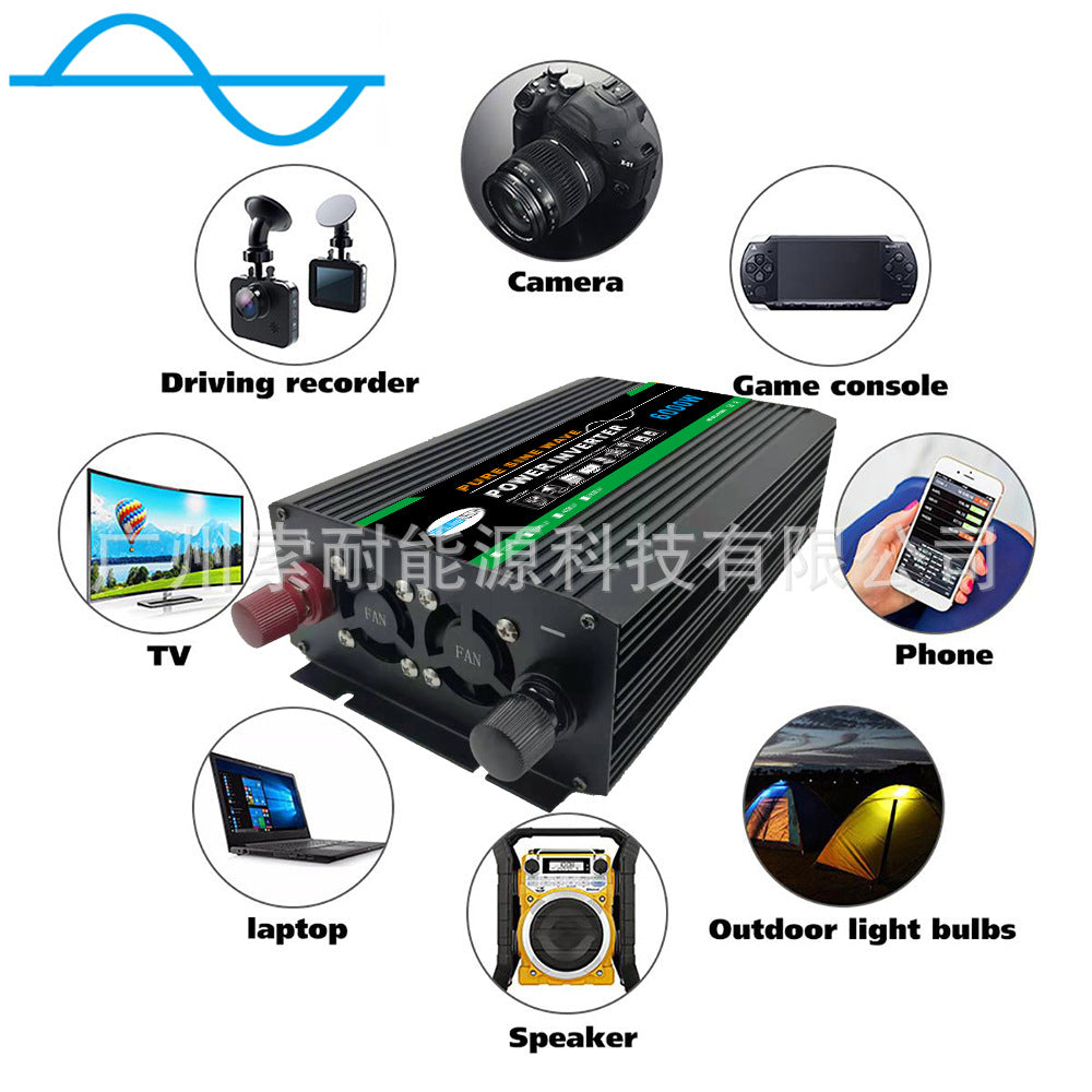 Automotive Pure Sine Wave Inverter1000W Outdoor Adapter Converter12V24V48V60V Turn110V220V