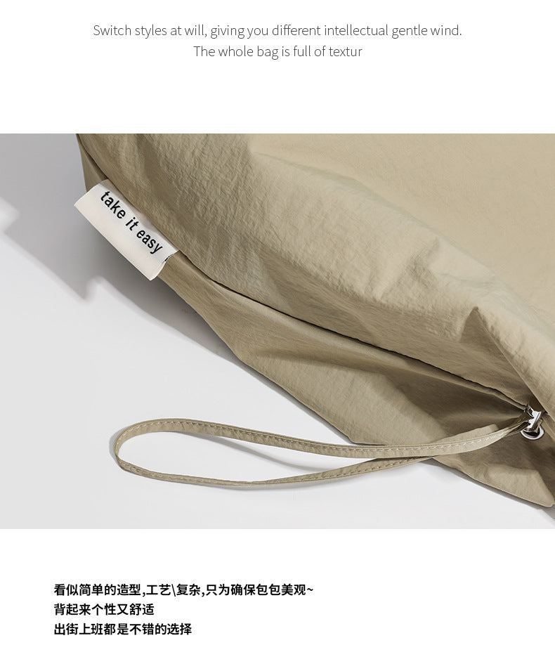 Oxford Cloth Workwear Korean Style Large Capacity Totes Idle Style Solid Color Leisure Class Commuter Shoulder Bag Bags