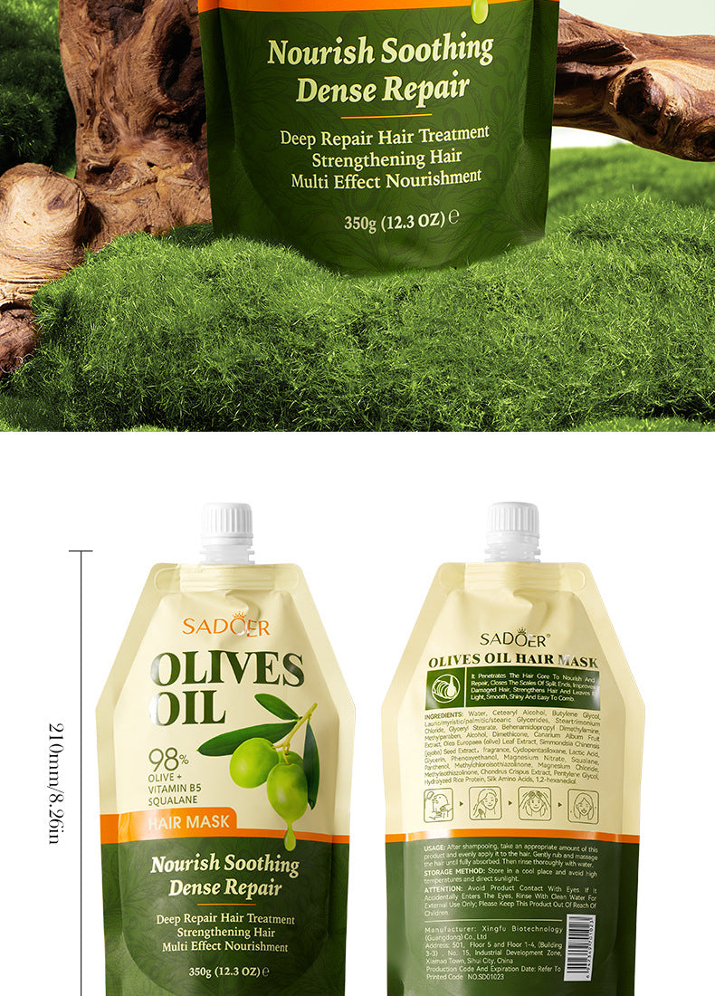 Olive Oil Hair Mask350g SADOER Repair and Improve Frizz Bagged Hair Mask Cross-Border Wholesale