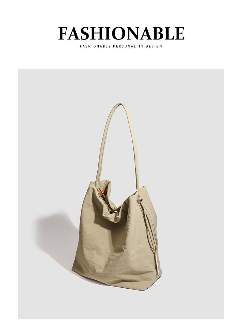 Oxford Cloth Workwear Korean Style Large Capacity Totes Idle Style Solid Color Leisure Class Commuter Shoulder Bag Bags