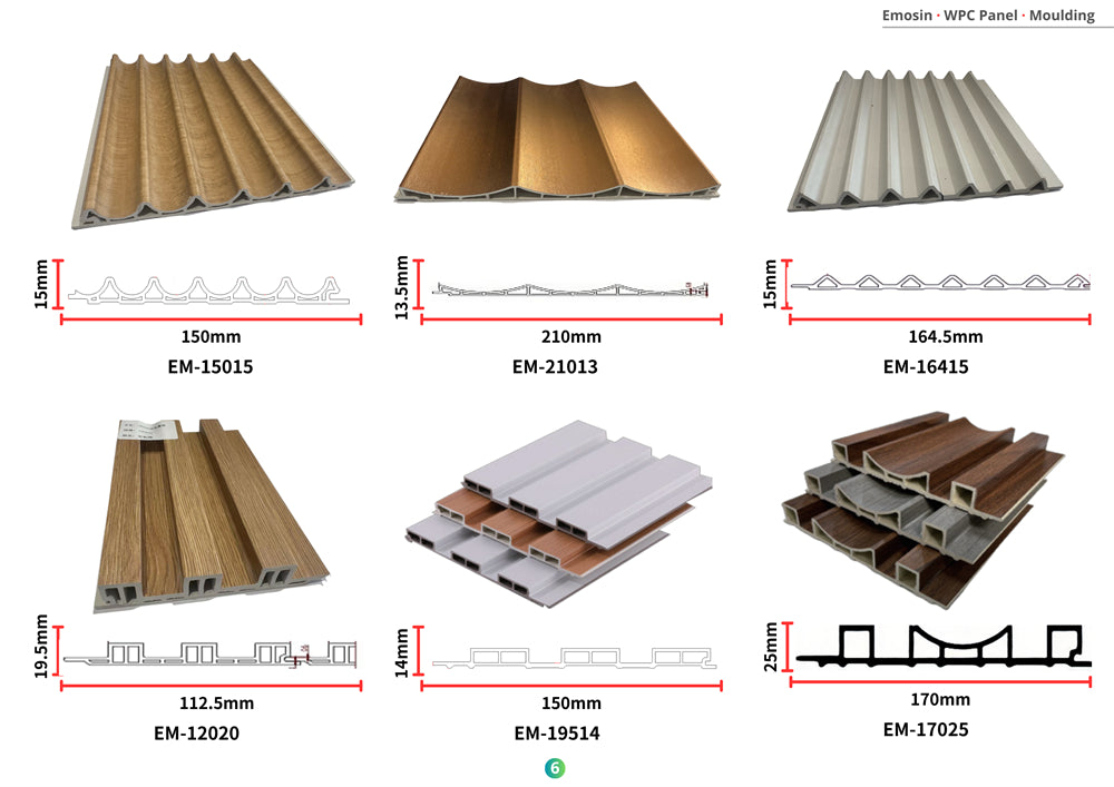 Indoor Outdoor Integrated Wood Plastic Waterproof Fluted Pvc Cladding Wpc Ceiling Panels for Interior Exterior