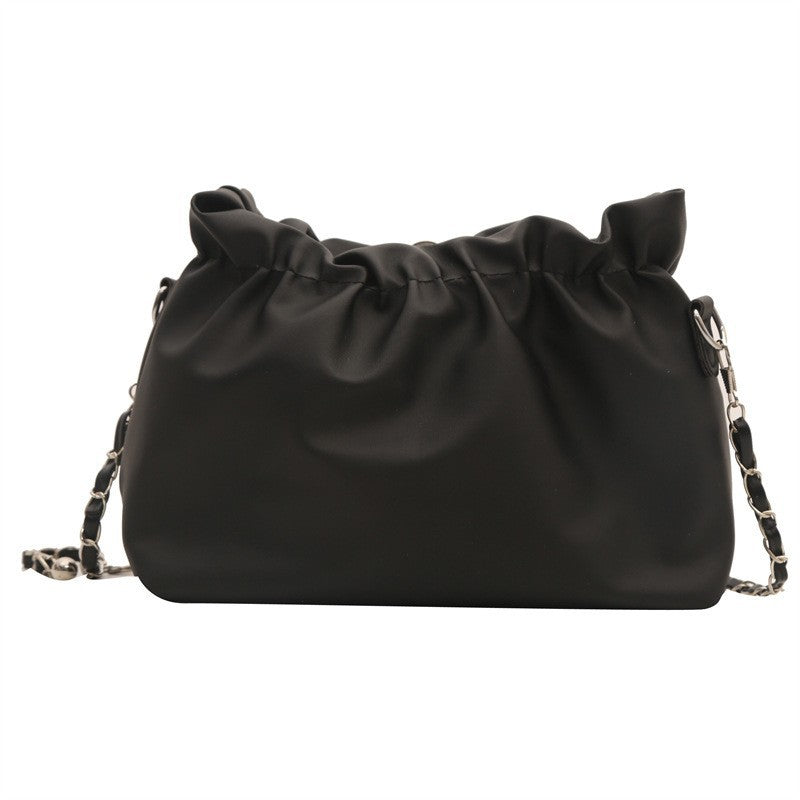 French Style Ruched Cloud Bag Niche Design Single Shoulder Women's Bag Versatile Chain Simple Fashion Crossbody Underarm Women's Bag