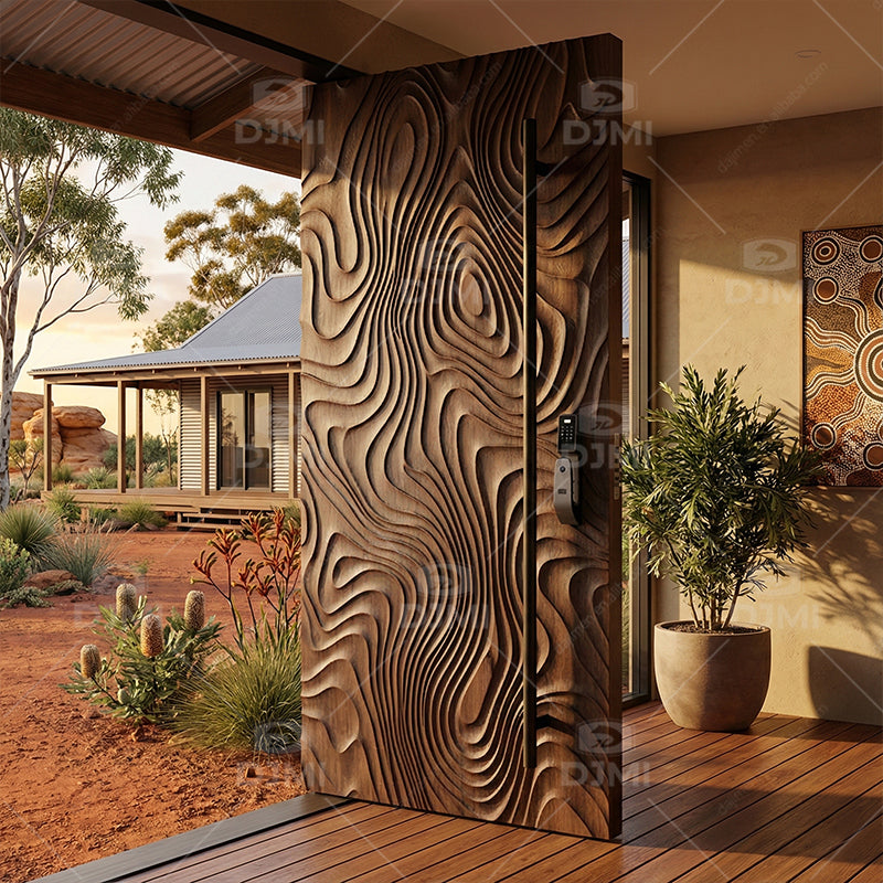 China Top Manufacturer Modern Design Villa Exterior High-end Main Solid Wood Entry Door for Houses Outside Front Door