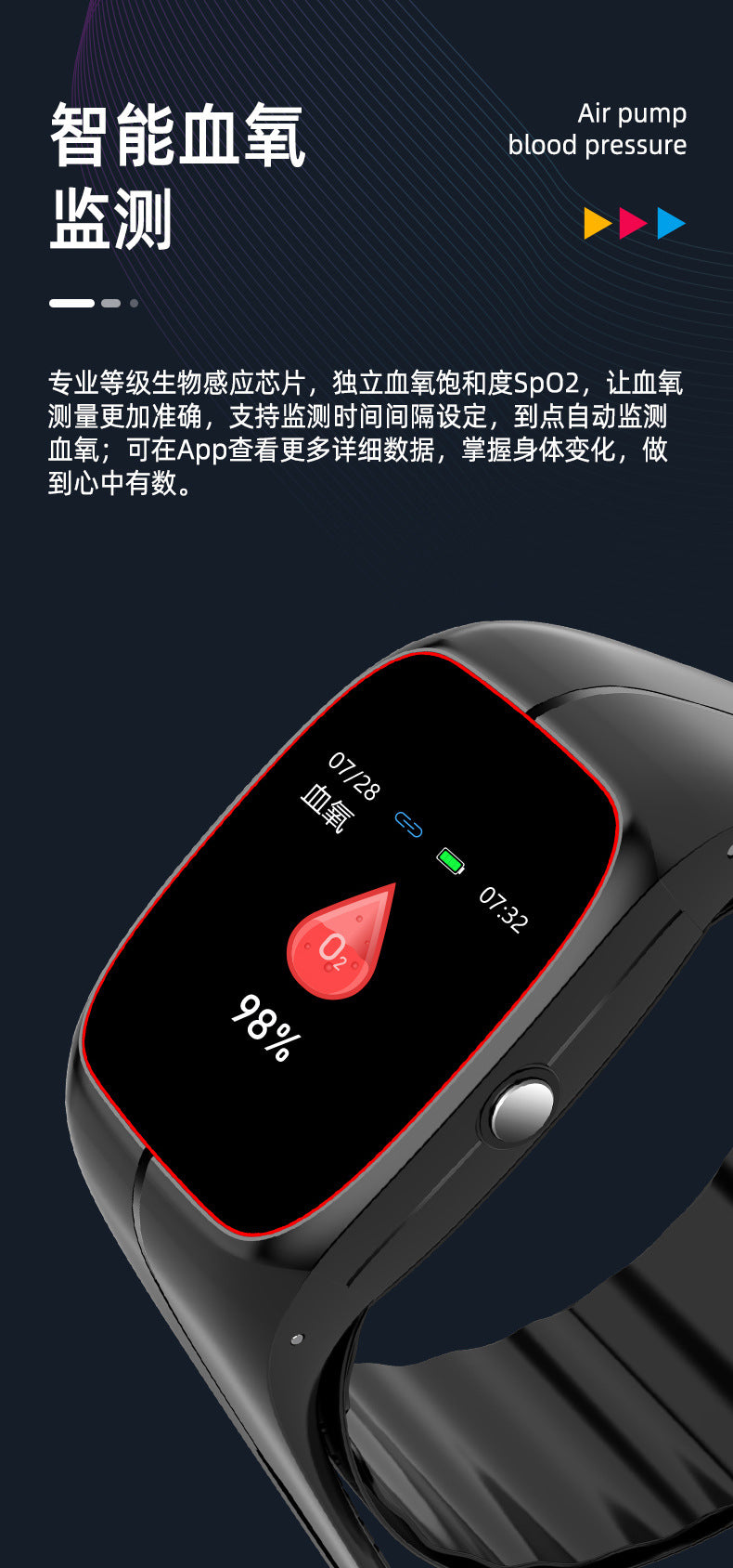 Air Pump Type True Blood Pressure Smart Watch Blood Sugar Blood Oxygen Heart Rate Medical Grade Wrist Blood Pressure Airbag Smart Watch