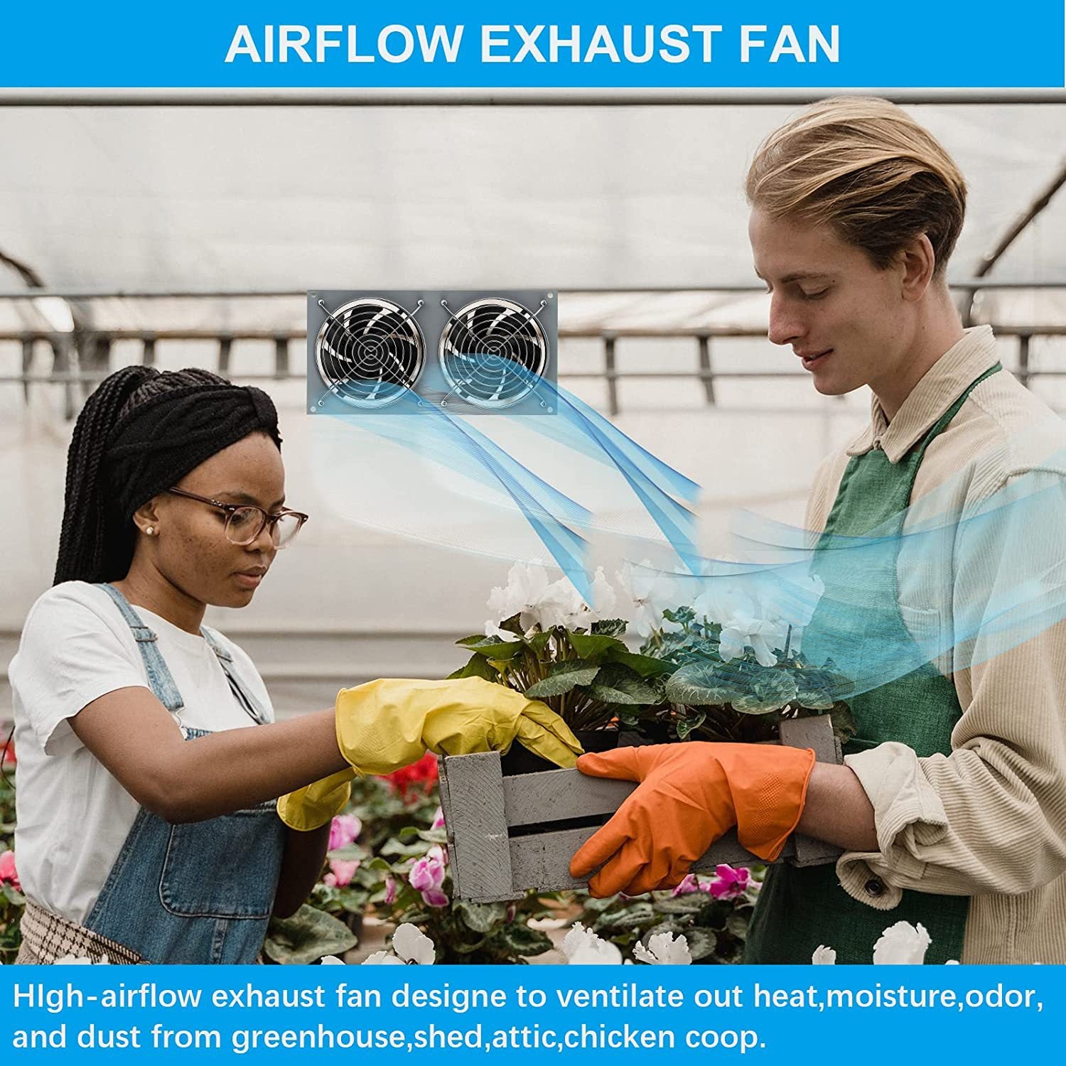 Solar Fan for Shed15W Solar panel high-speed DC brushless fan,Suitable for heat dissipation