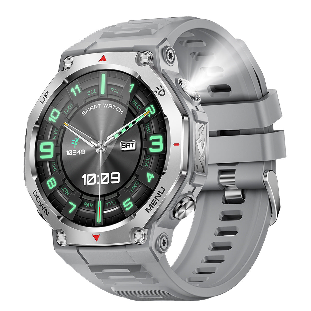 KT85Smart Watch Bluetooth Call True Heart Rate Step Count Sleep Monitoring Flashlight Deep Waterproof Sports Three-Proof