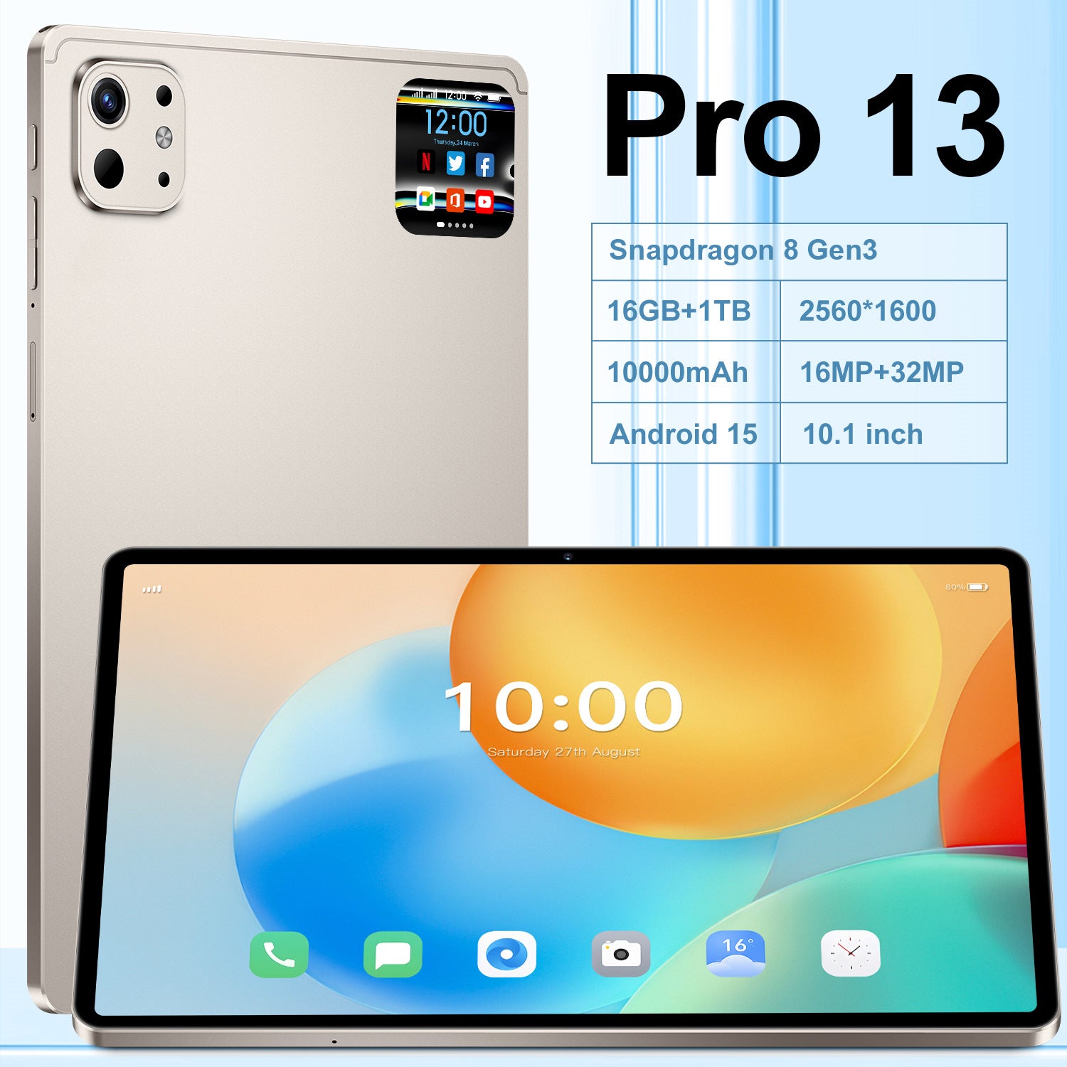 New Hot-Selling Tablet Computers10.1Inch Pro 13 Android16+1TB HD Screen Wholesale Southeast Asia