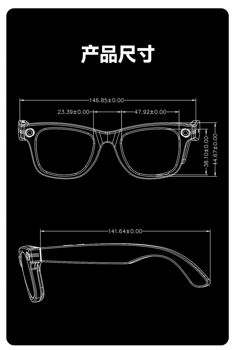 W610Smart Glasses AI Voice Assistant Translation800W Camera Listening to Music Bluetooth Calling Bluetooth